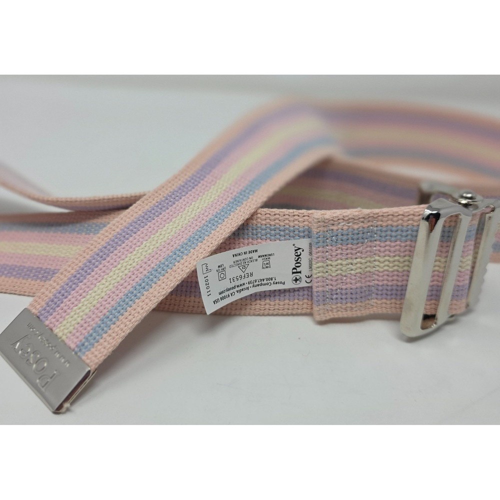 Posey‎ Bouquet Gait Transfer Safety Belt Pastel Rainbow Striped REF6531 NWT